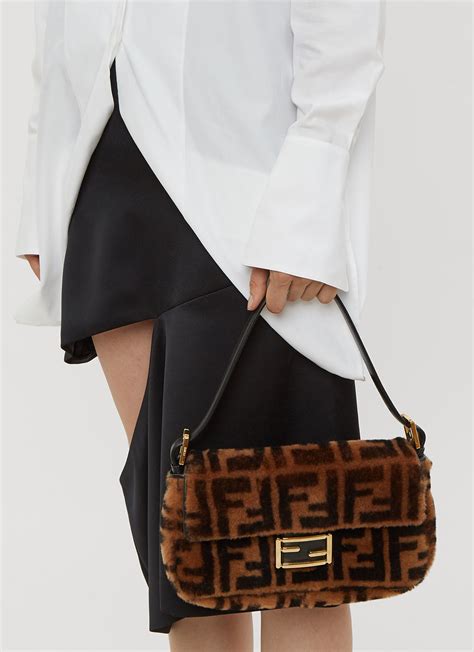 fendi brown sheepskin bag|fendi crossbody bag brown.